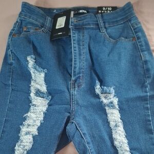 Fashion Nova Ripped Blue Jeans